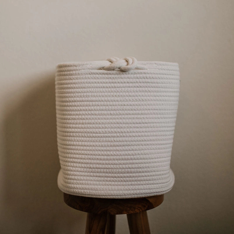 Rope Cube Storage Basket / White
