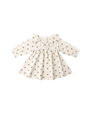Quincy Mae Velour Baby Dress / Holly Berry