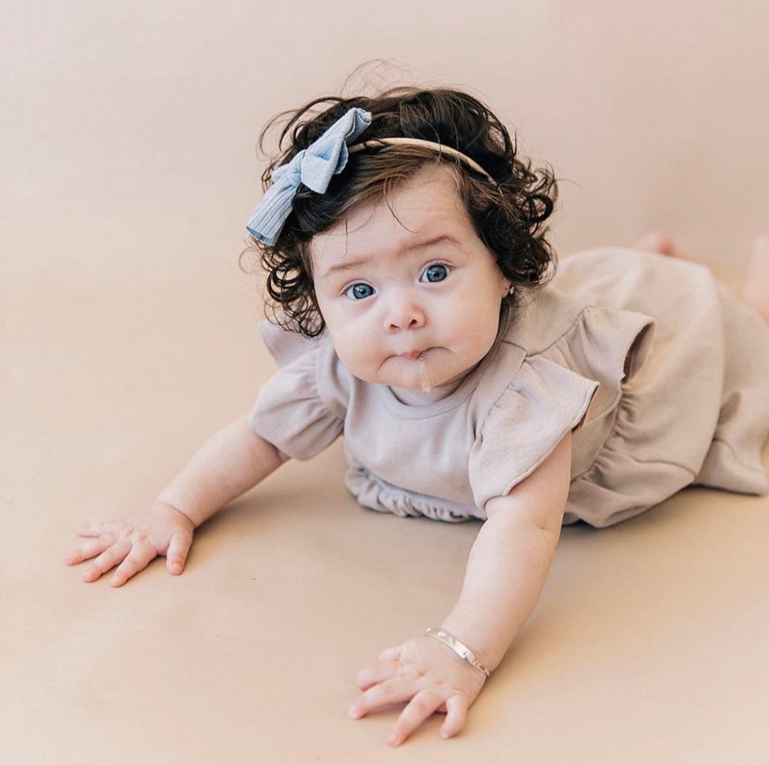 Ribbed Bow Headband - Mist