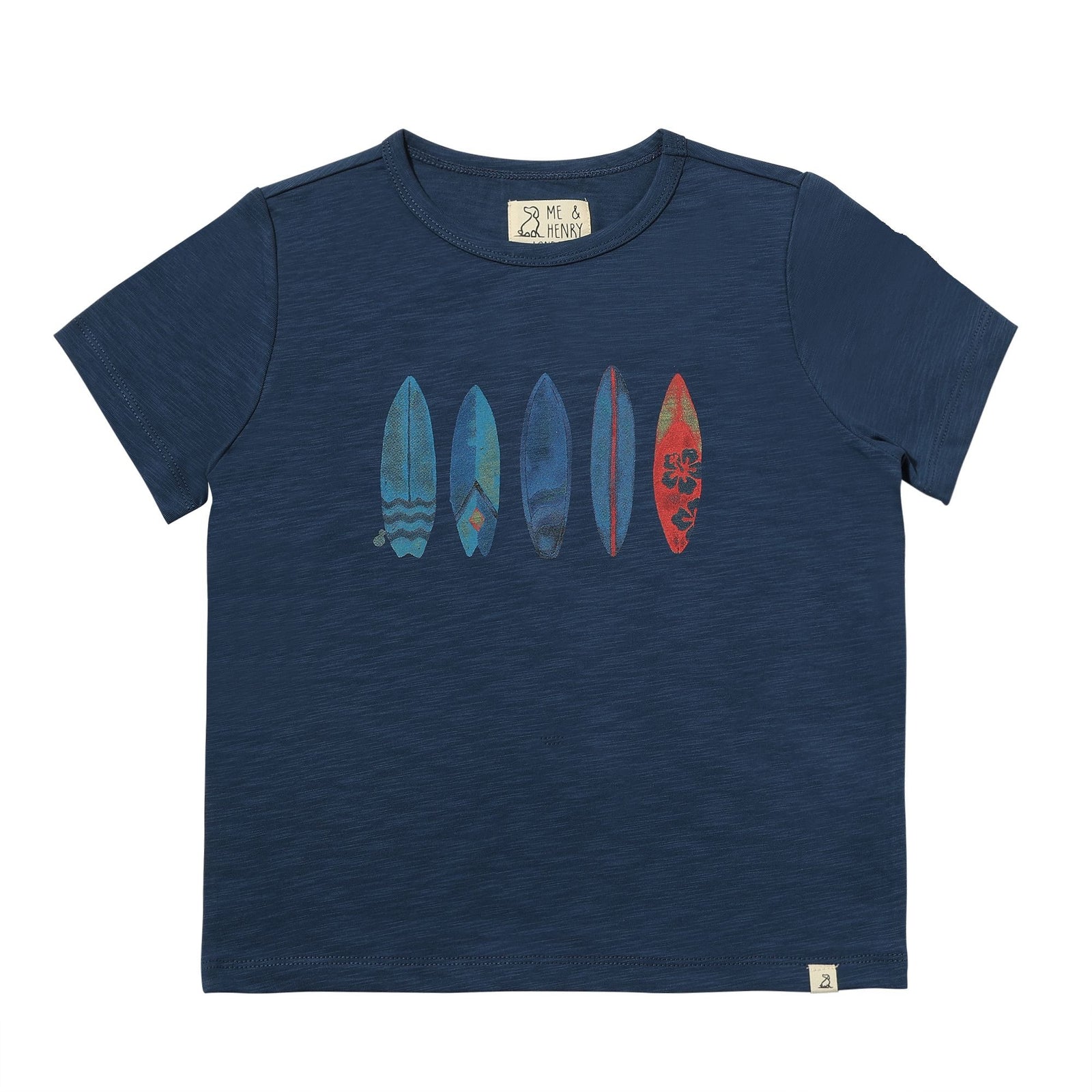 Me & Henry Falmouth Printed Tee / Navy Surfboards