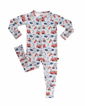 Lev Baby Poppy Convertible Romper / Emergency Vehicles (Ryan)