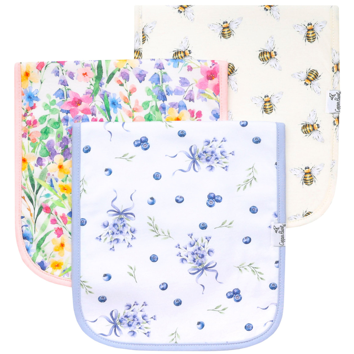 Copper Pearl Premium Burp Cloth Set / Catherine