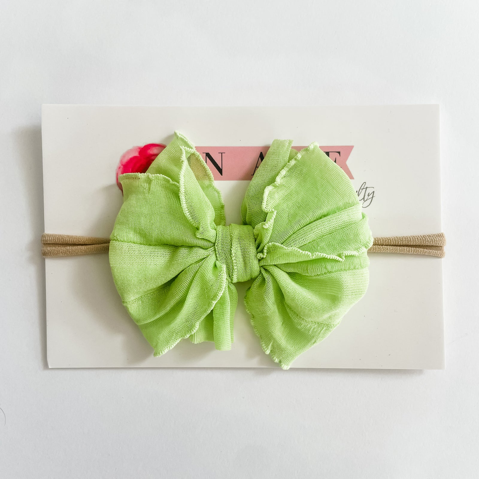 Skinny Mini Ruffle Headband - Lime