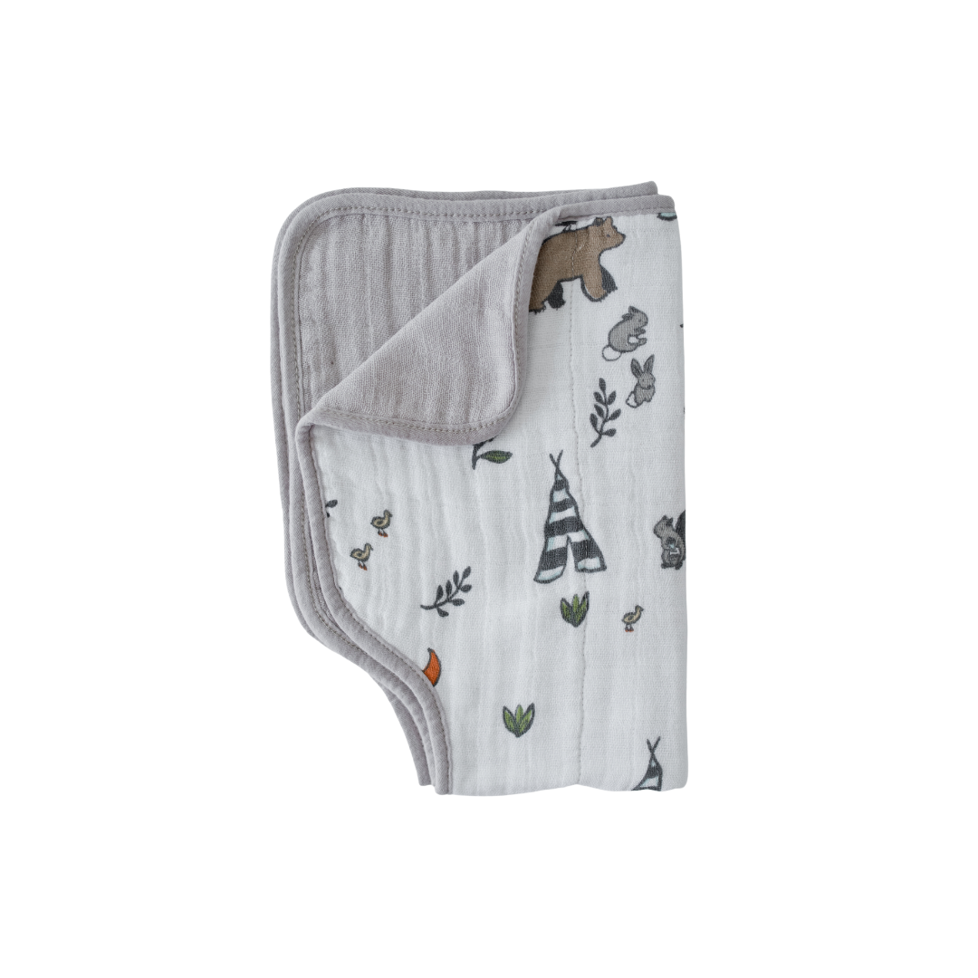 Little Unicorn Cotton Muslin Burp Cloth / Forest Friends