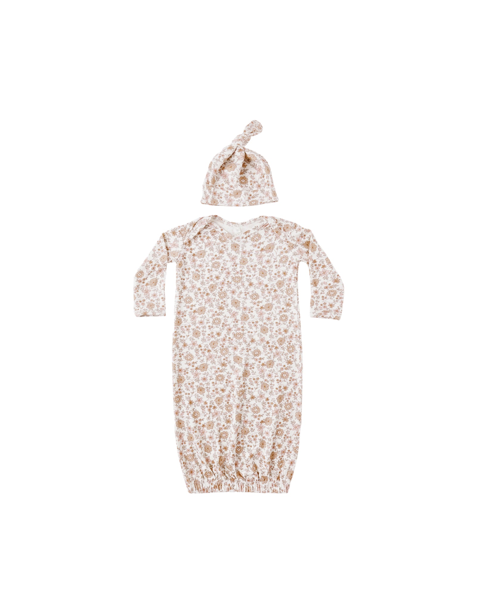 Quincy Mae Baby Gown & Hat Set / Bloom
