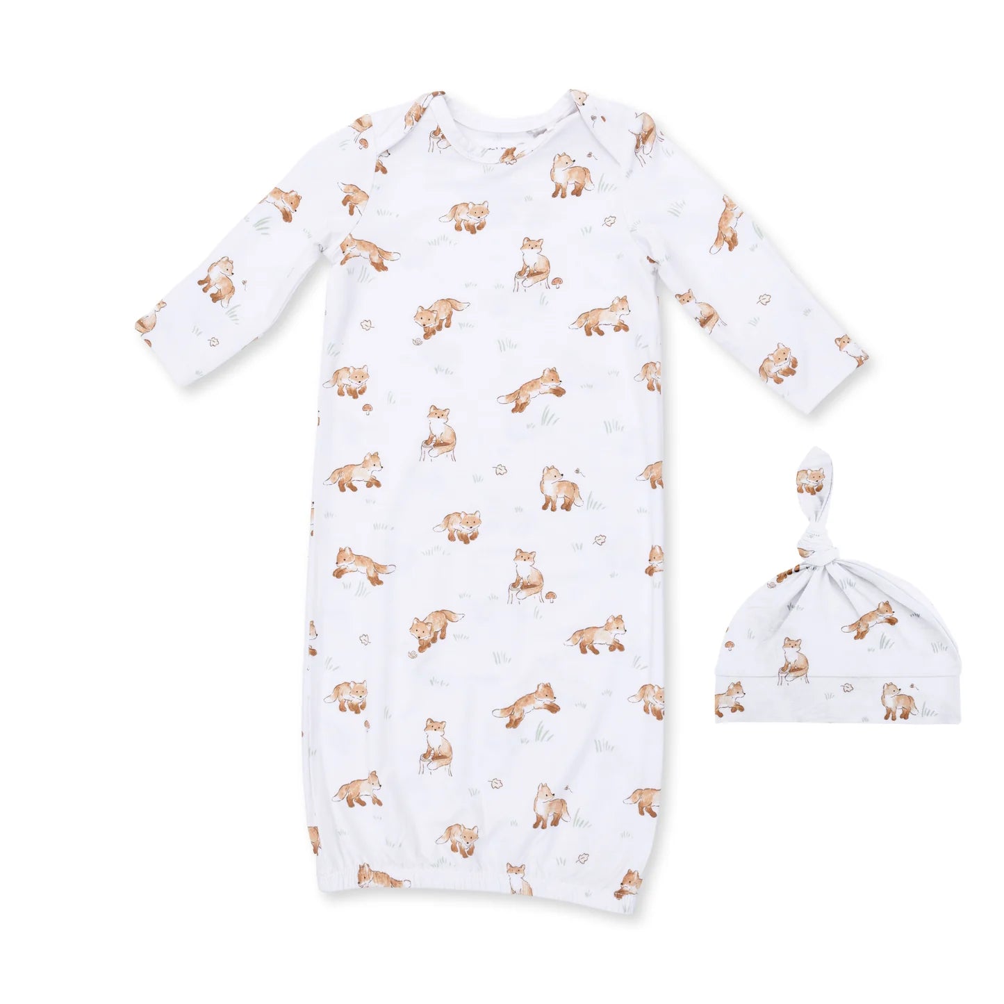 Little Explorer Fox Gown & Hat Set / 0-3 Months