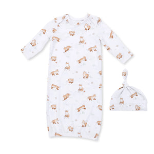 Little Explorer Fox Gown & Hat Set / 0-3 Months