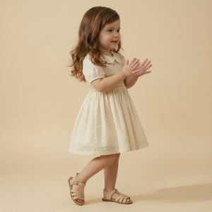 Organic Smocked Collar Dress / Butter Yellow