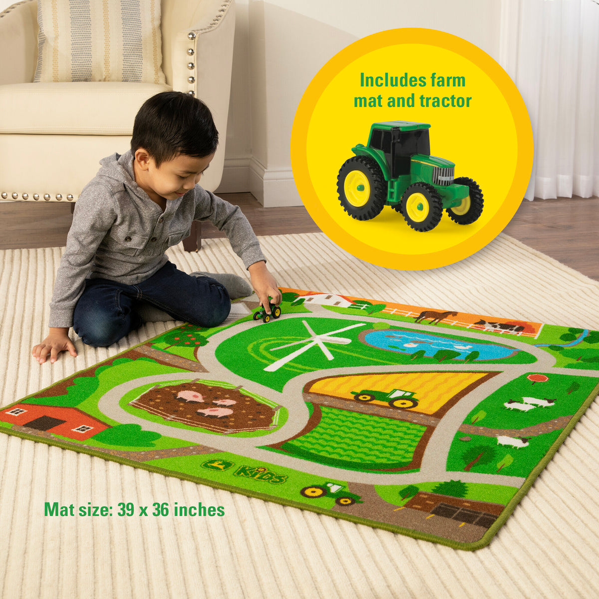 John Deere Playmat with Tractor