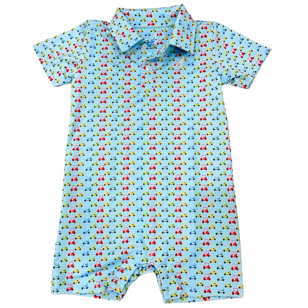 Coolybri Banks Performance Romper / Blue Golf Cart