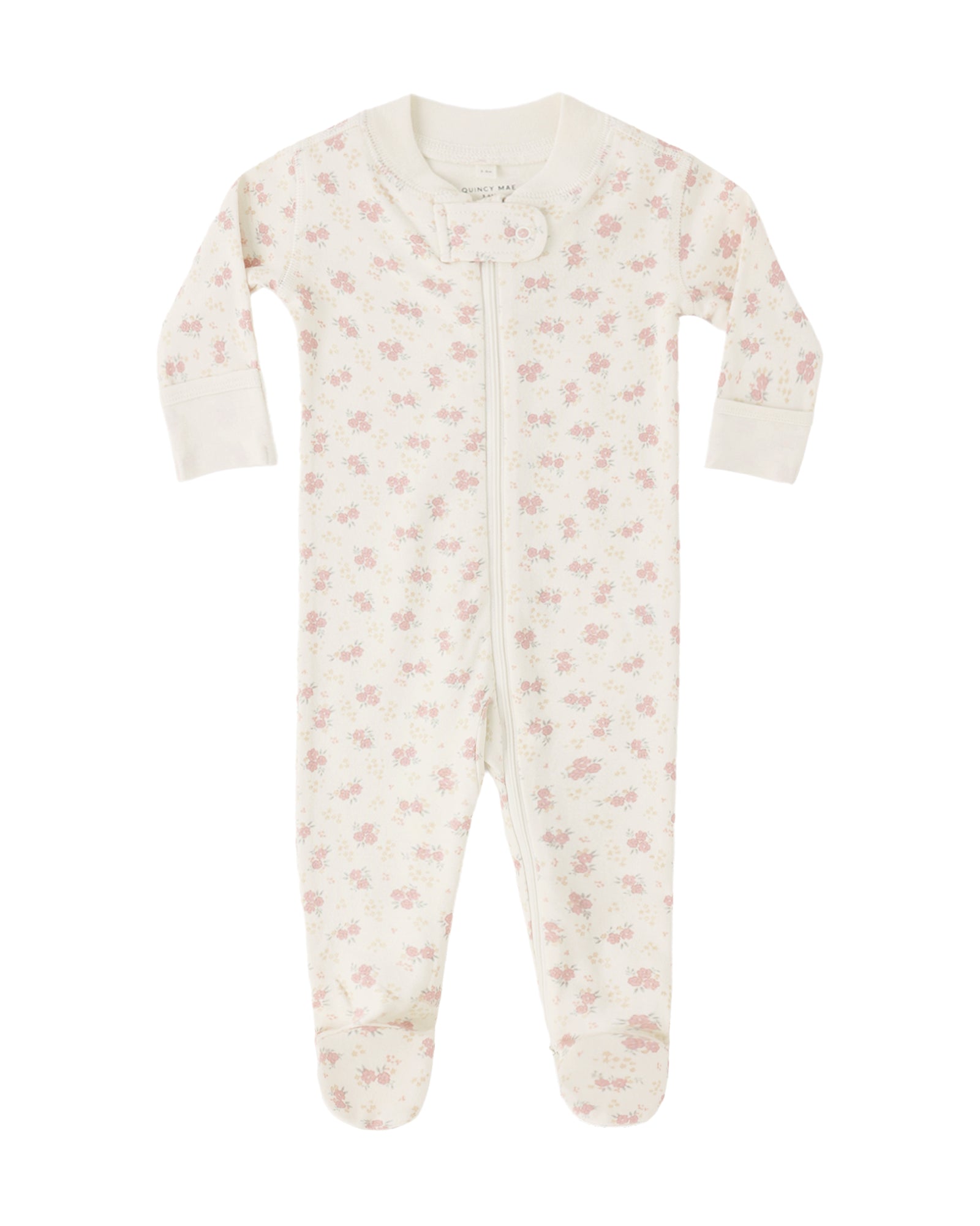 Quincy Mae Bamboo Zip Footie / Flower Field