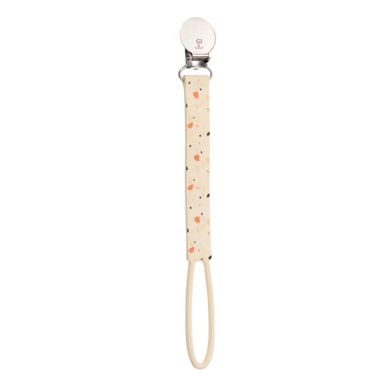 Loulou Lollipop Beadless Silicone Pacifier Clip / Printed Terrazzo