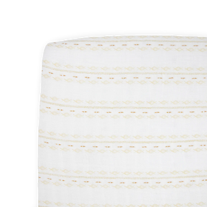 Little Unicorn Cotton Muslin Crib Sheet / Gold Diamond Stripe