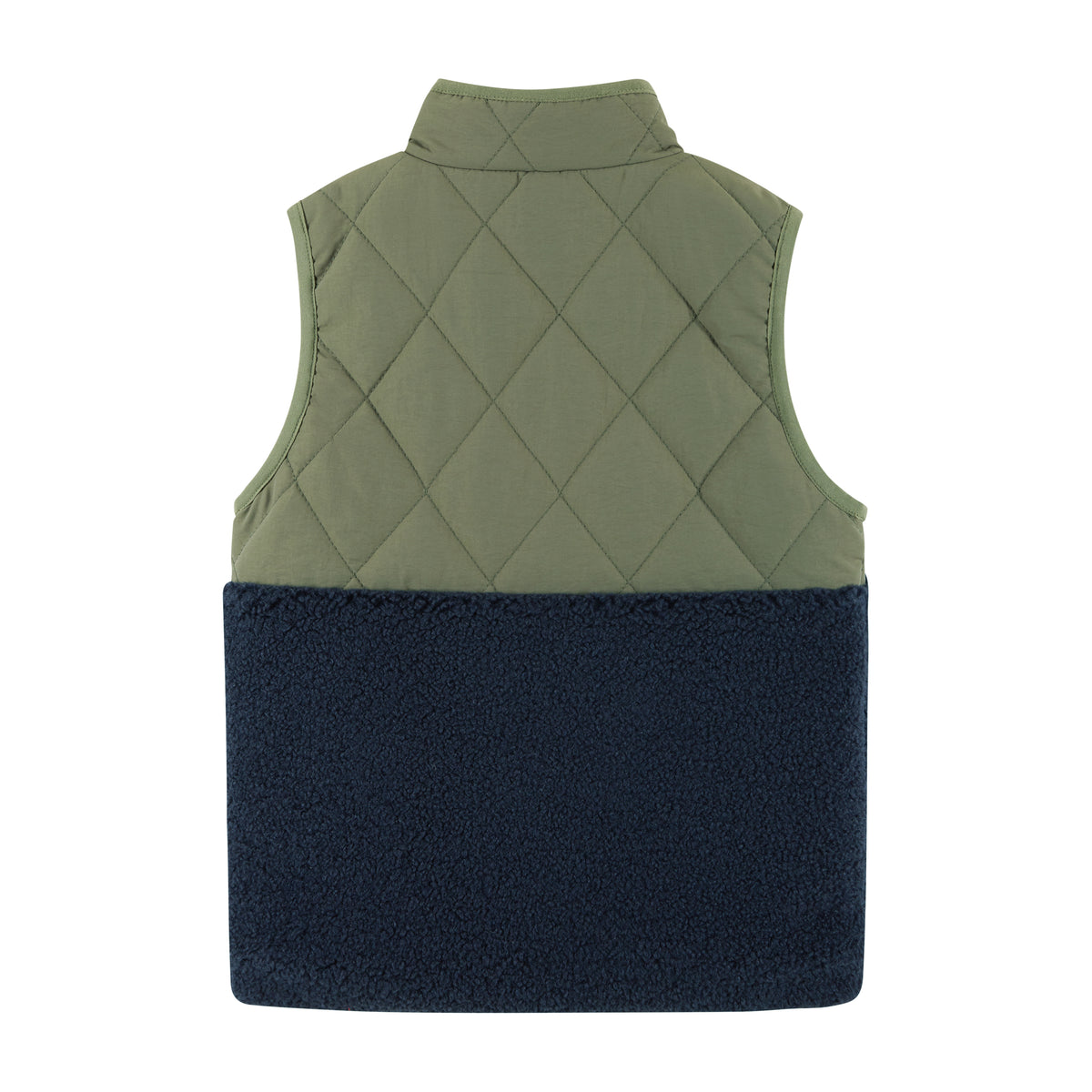 Olive Mixed Media Sherpa Vest