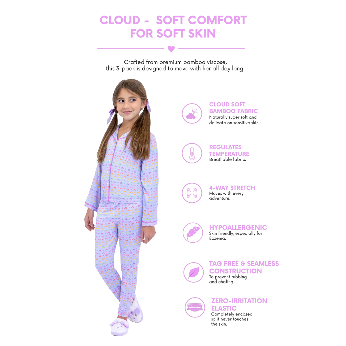 Blush Club Girl's Long Sleeve Jersey PJ Set