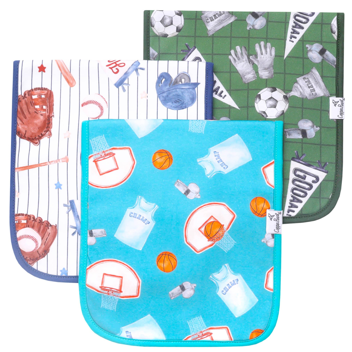 Copper Pearl Premium Burp Cloth Set / All Star