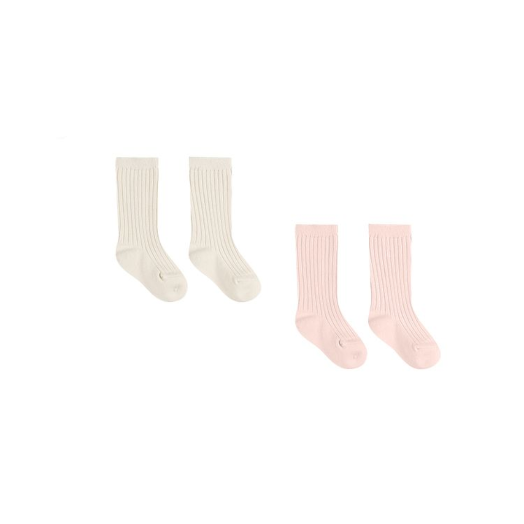 Quincy Mae Sock Set / Ivory & Bubblegum