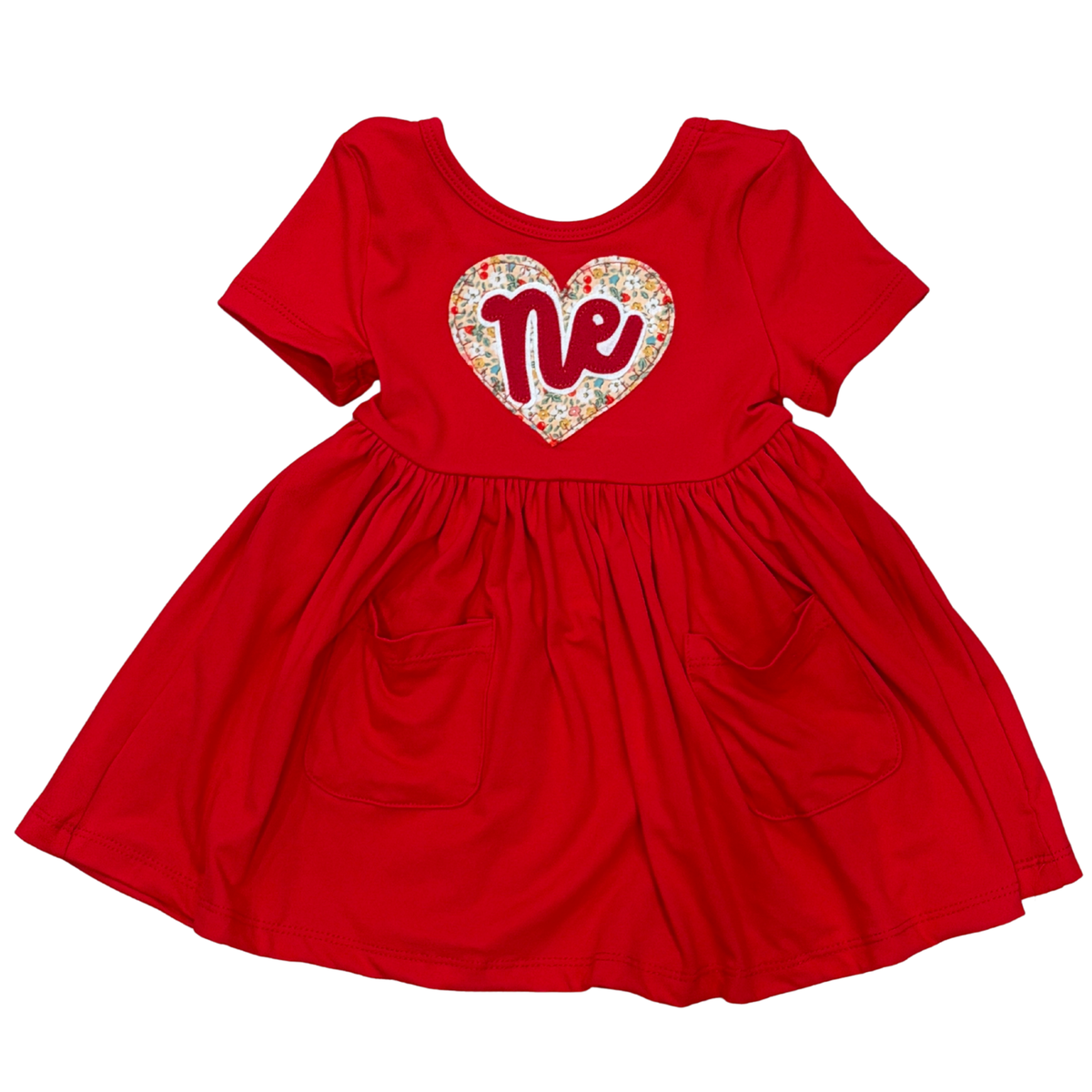 Fruit Garden Script 'Ne' Red Twirl Dress