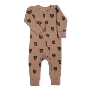 Organic 2-Way Zip Romper / Wild Bear