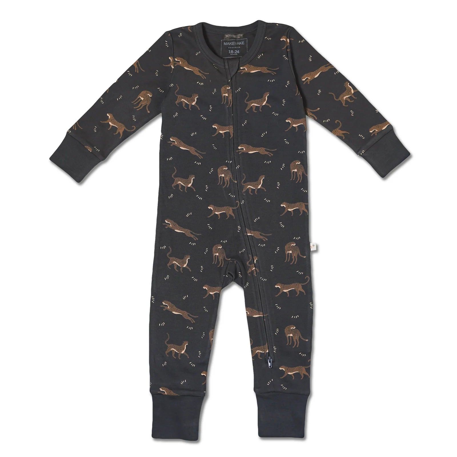 Organic 2-Way Zip Romper / Leopard