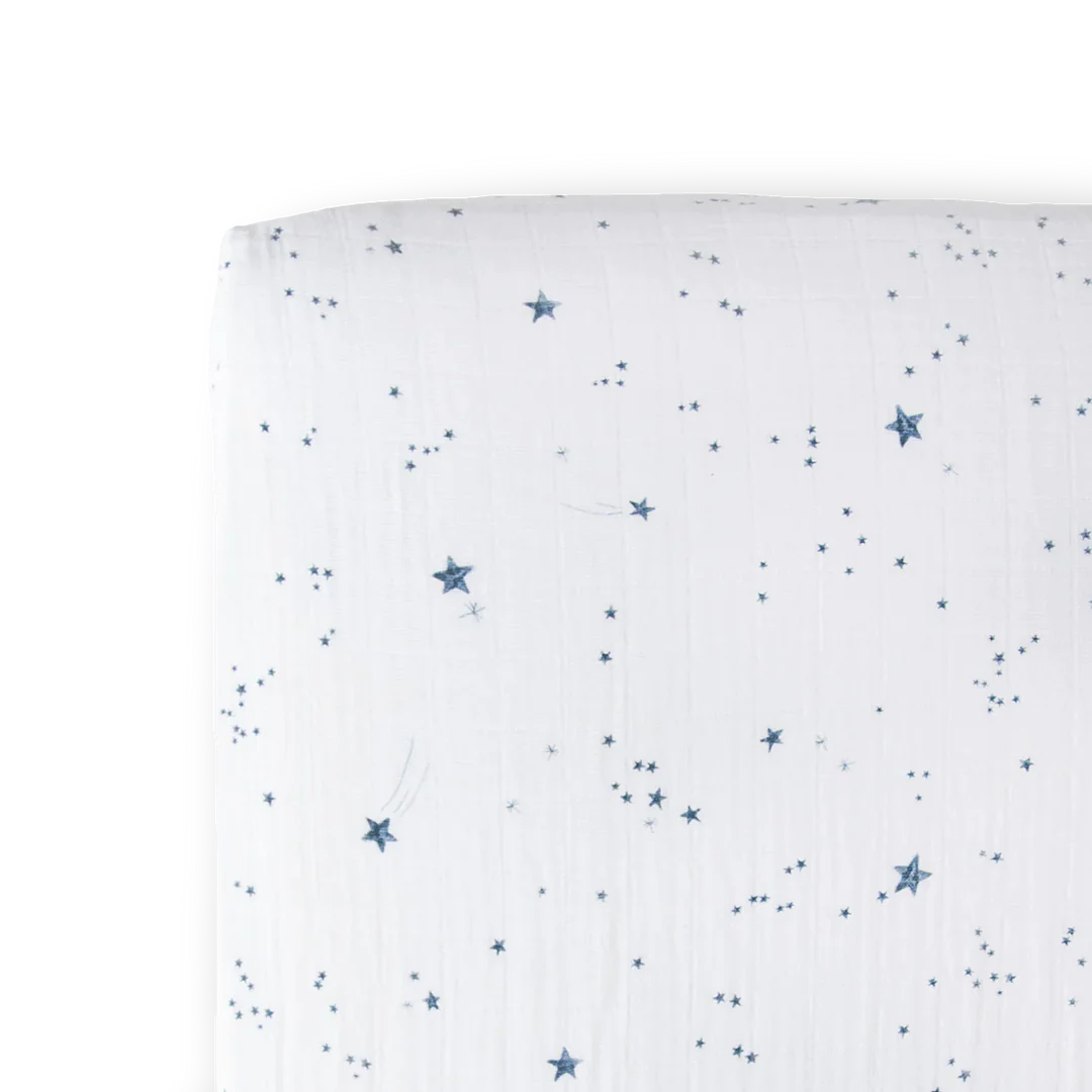 Little Unicorn Cotton Muslin Crib Sheet / Shooting Stars