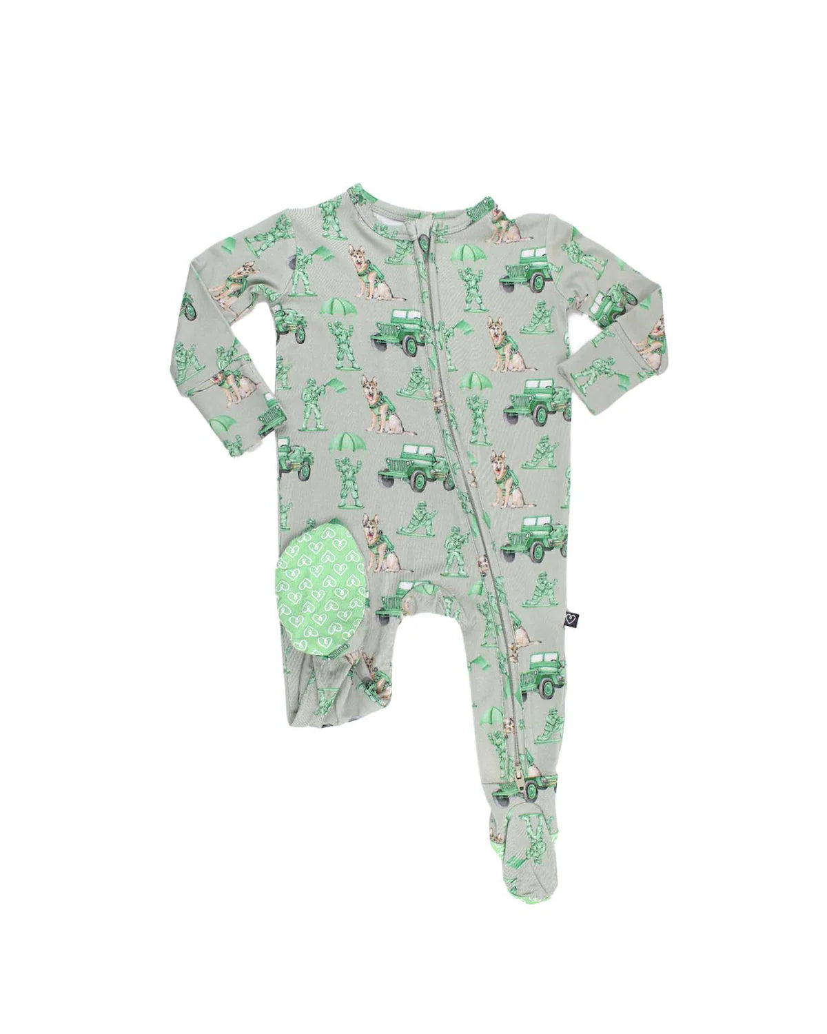 Lev Baby Zipper Footie / Army Jeep (Major)