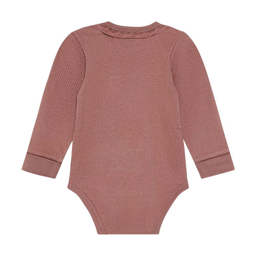Minymo Ribbed Bodysuit / Burlwood