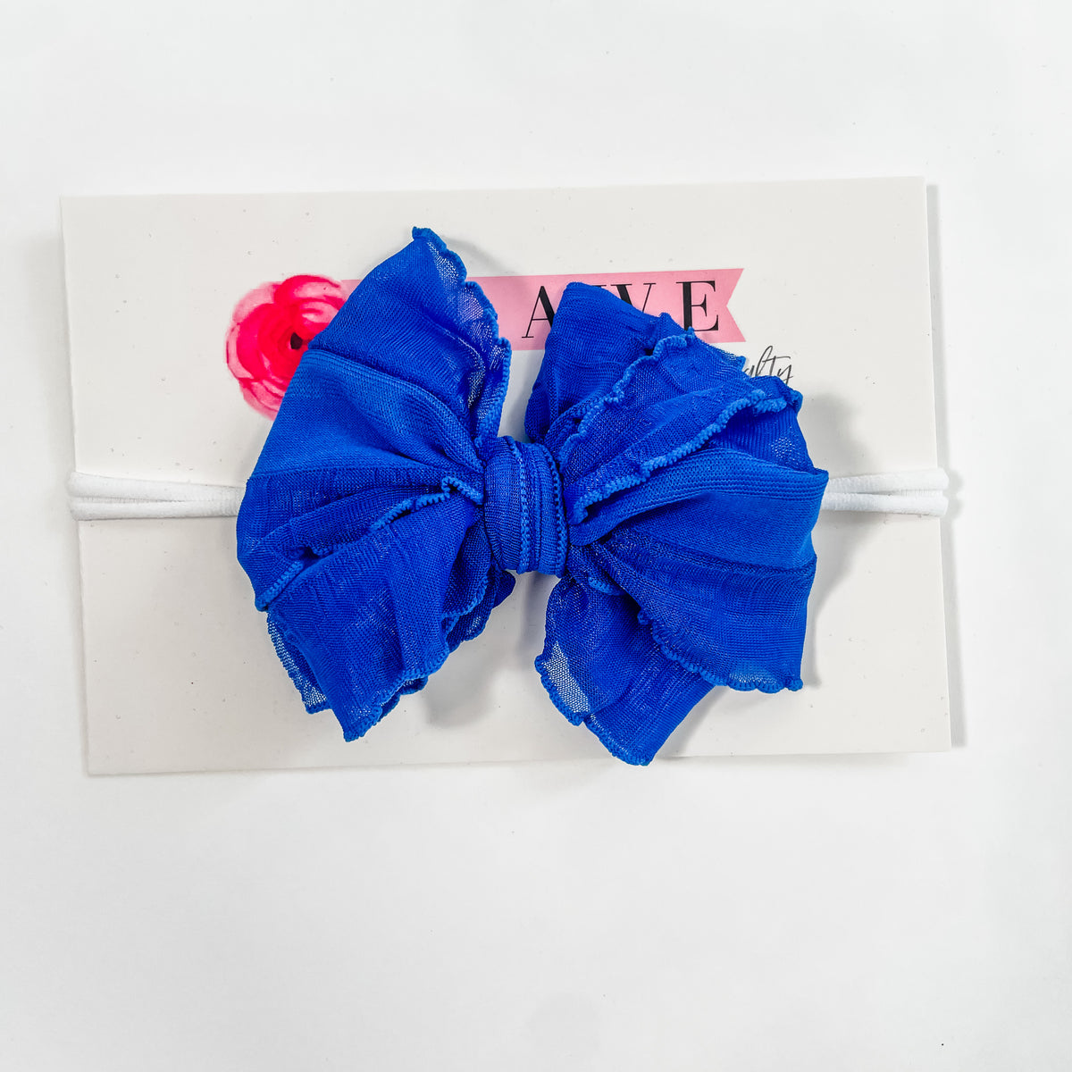 Skinny Mini Ruffle Headband - Royal