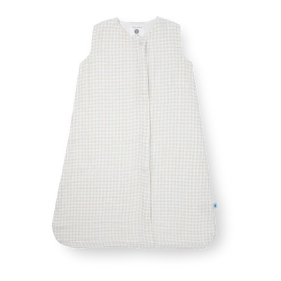 Little Unicorn Cotton Muslin 1.1 TOG Sleep Bag / Tan Gingham