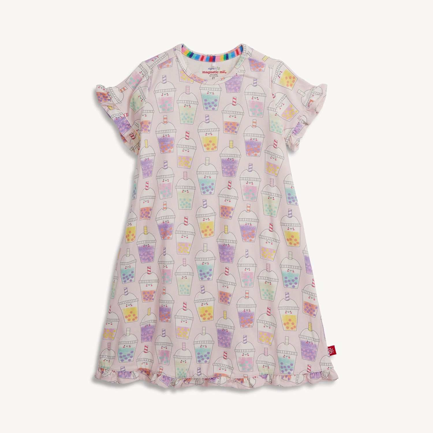 Magnetic Me Ruffle Short-Sleeve Nightgown / Boba Beau-tea