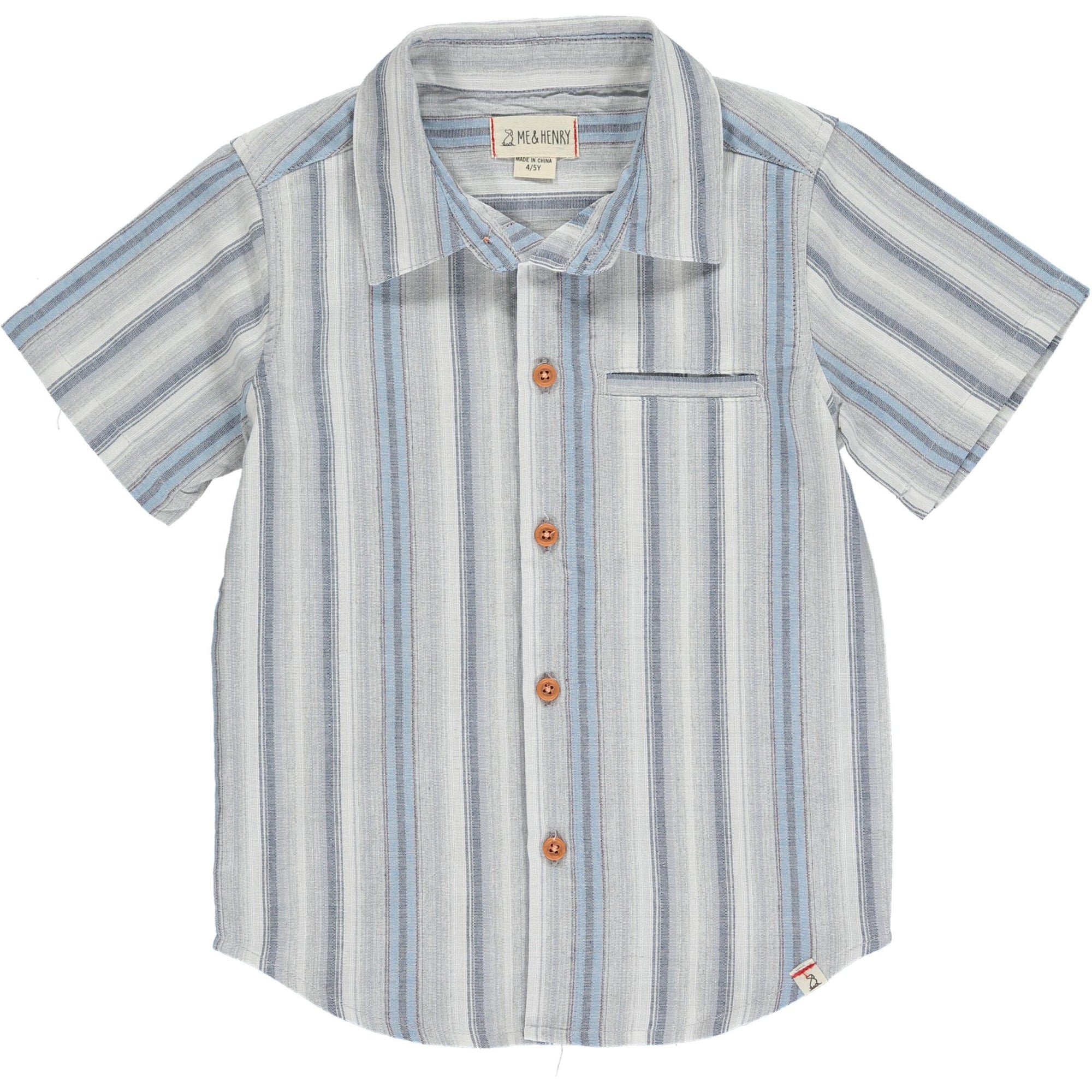 Newport Woven Button Up Shirt / Blue Stripe