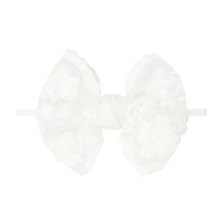 Baby Bling Lace FAB Skinny Headband / White