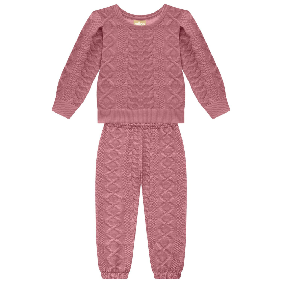 Introspect Pink Textured Jogger Set