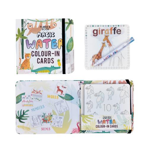 Magic Water Pen & Color-On Cards Set - Jungle