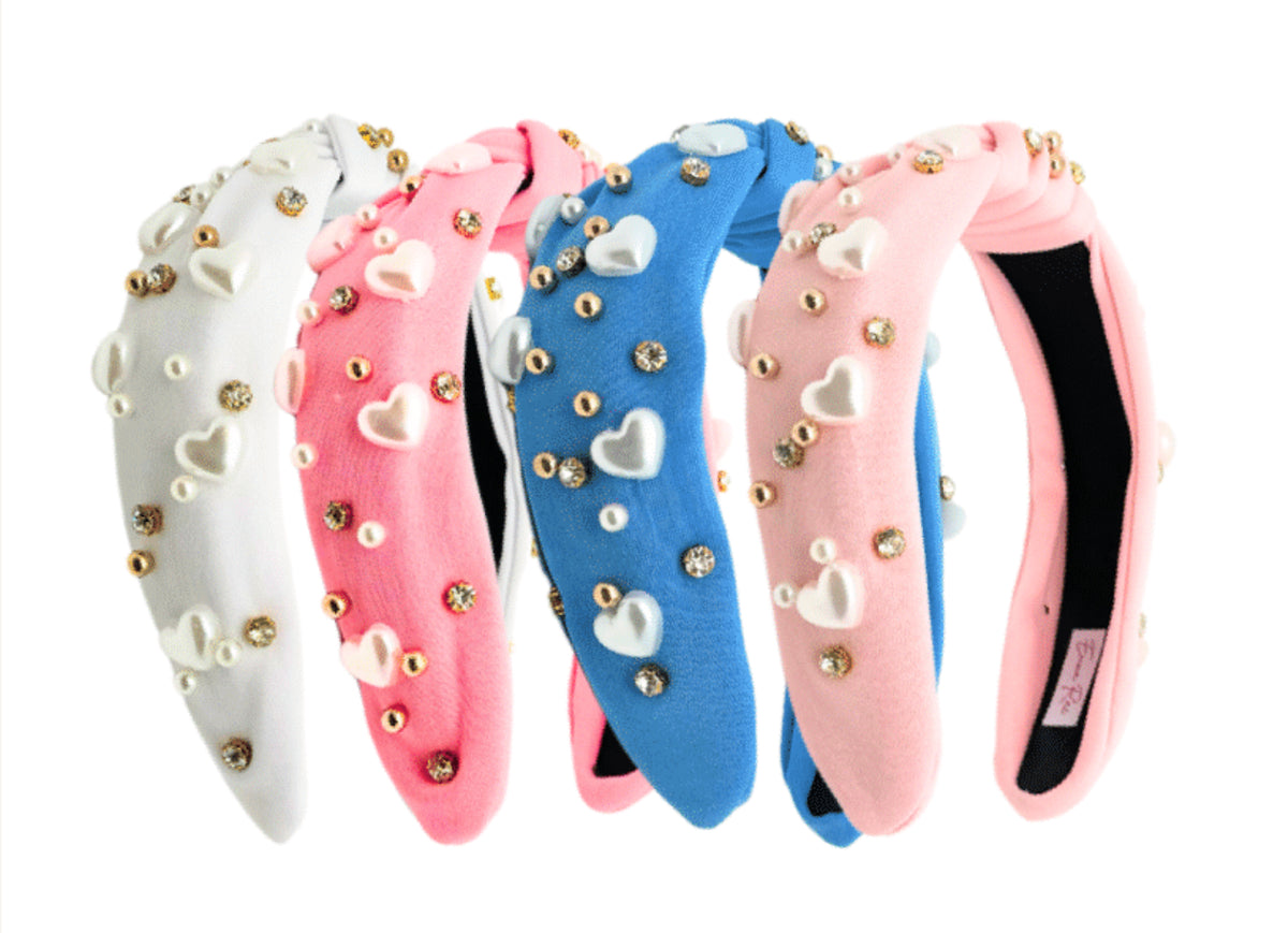 Heart Pearl Knotted Headband