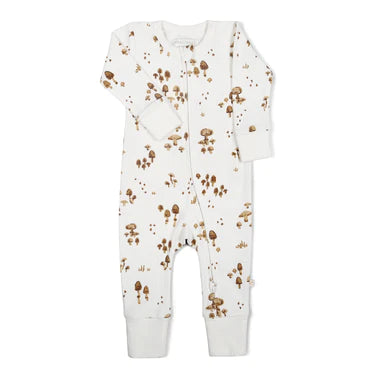 Organic 2-Way Zip Romper / Fungi