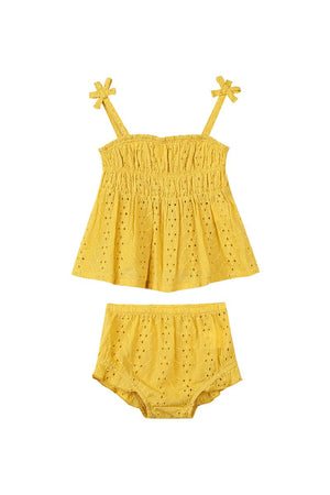 Vignette Cassidy Tank & Bloomer Set / Yellow Eyelet