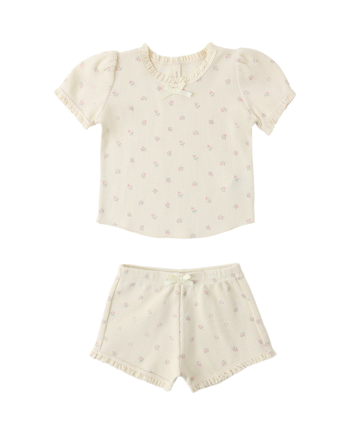 Quincy Mae Ruby Tee + Short Set / Ditsy Mauve