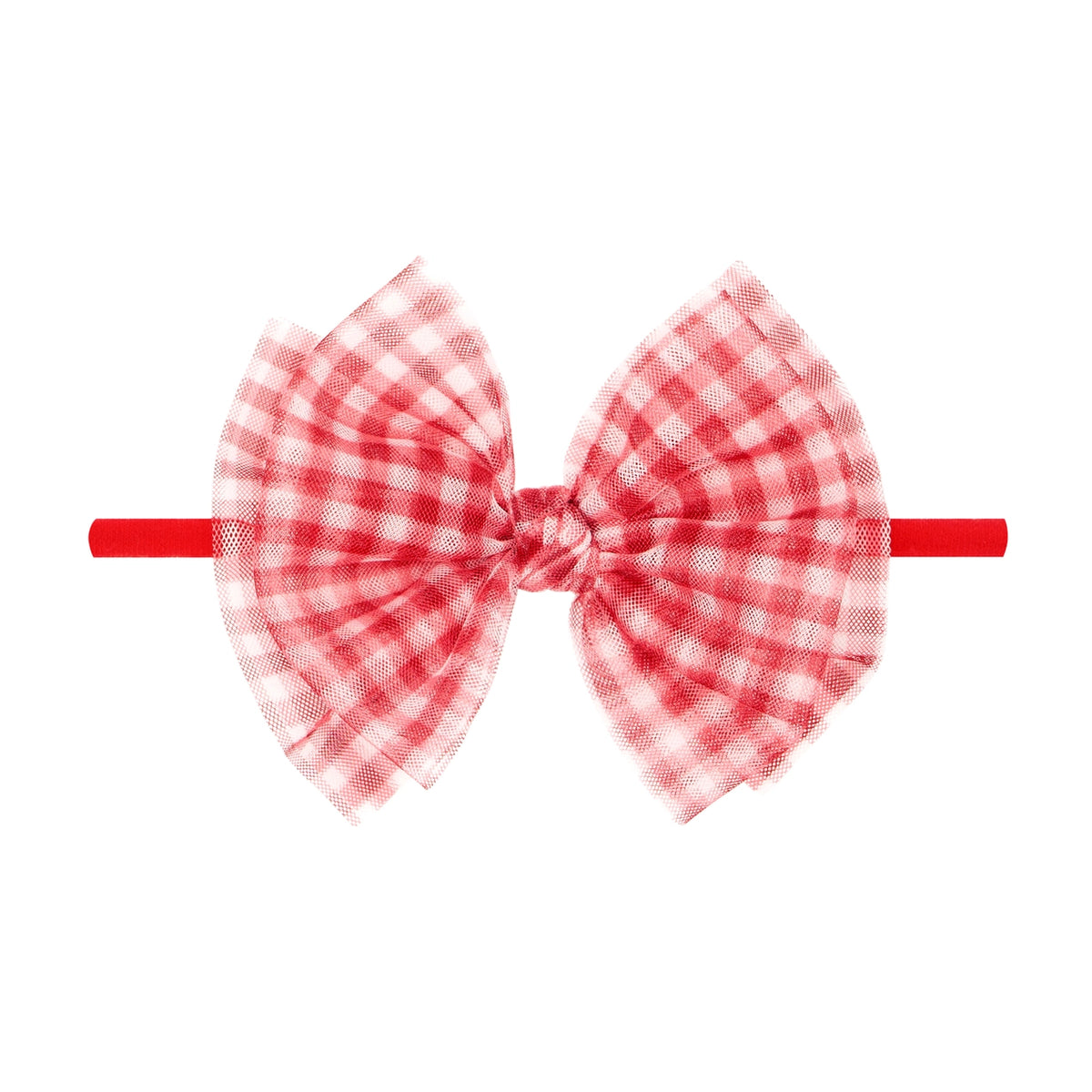 Tulle FAB Skinny Headband / Cherry Gingham