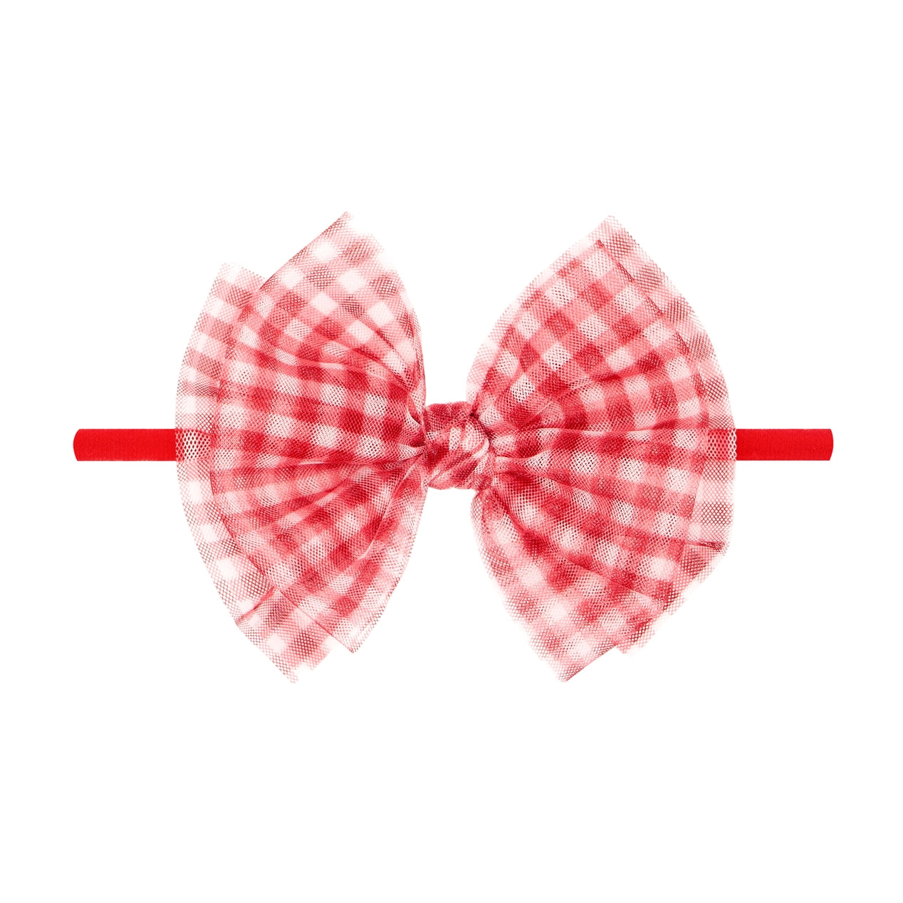 Tulle FAB Skinny Headband / Cherry Gingham