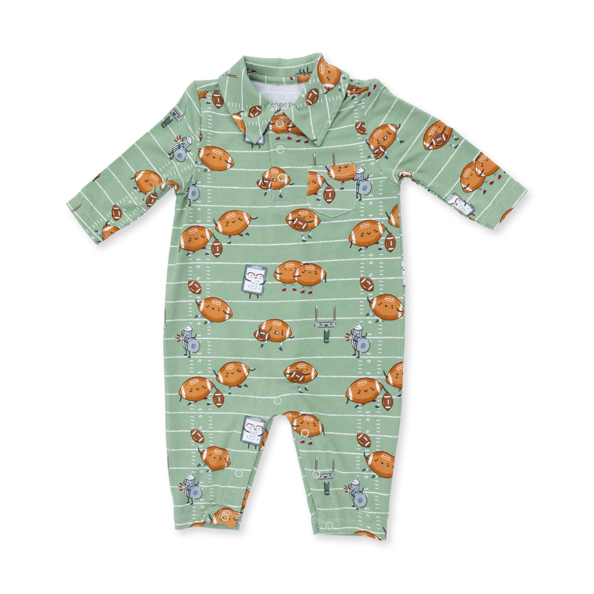 Footballs Playing Football Polo Romper