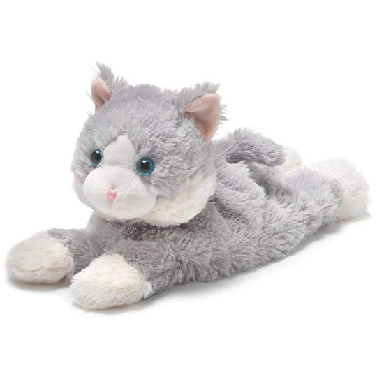 Warmies Cozy Plush Grey Laying Down Cat