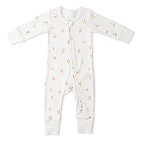 Organic 2-Way Zip Romper / Lemons