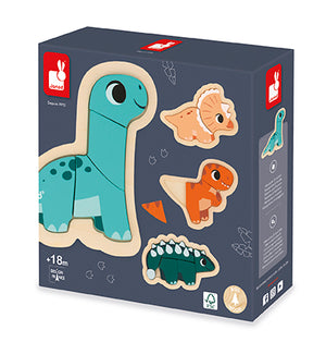 Janod Dino Progressive Wooden Puzzle Set