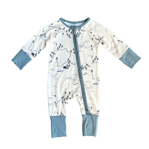 Babysprouts Footless Romper / Woodland Map