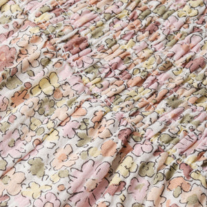 Organic Smocked Jumpsuit / Pastel Bloom