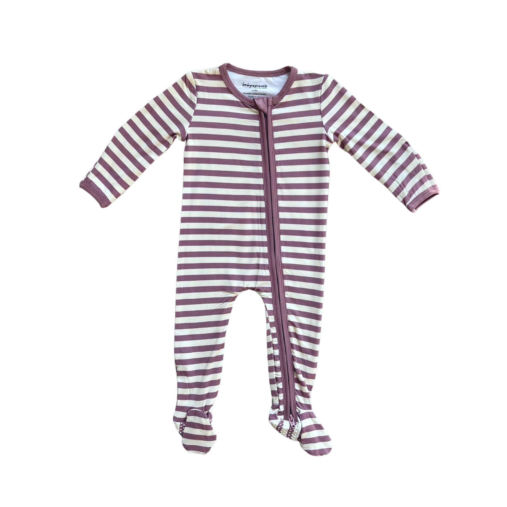 Babysprouts Footie Romper / Mauve Stripe