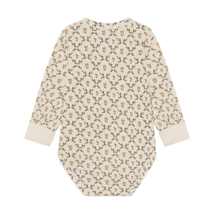 Minymo Floral Bodysuit / Seed Pearl