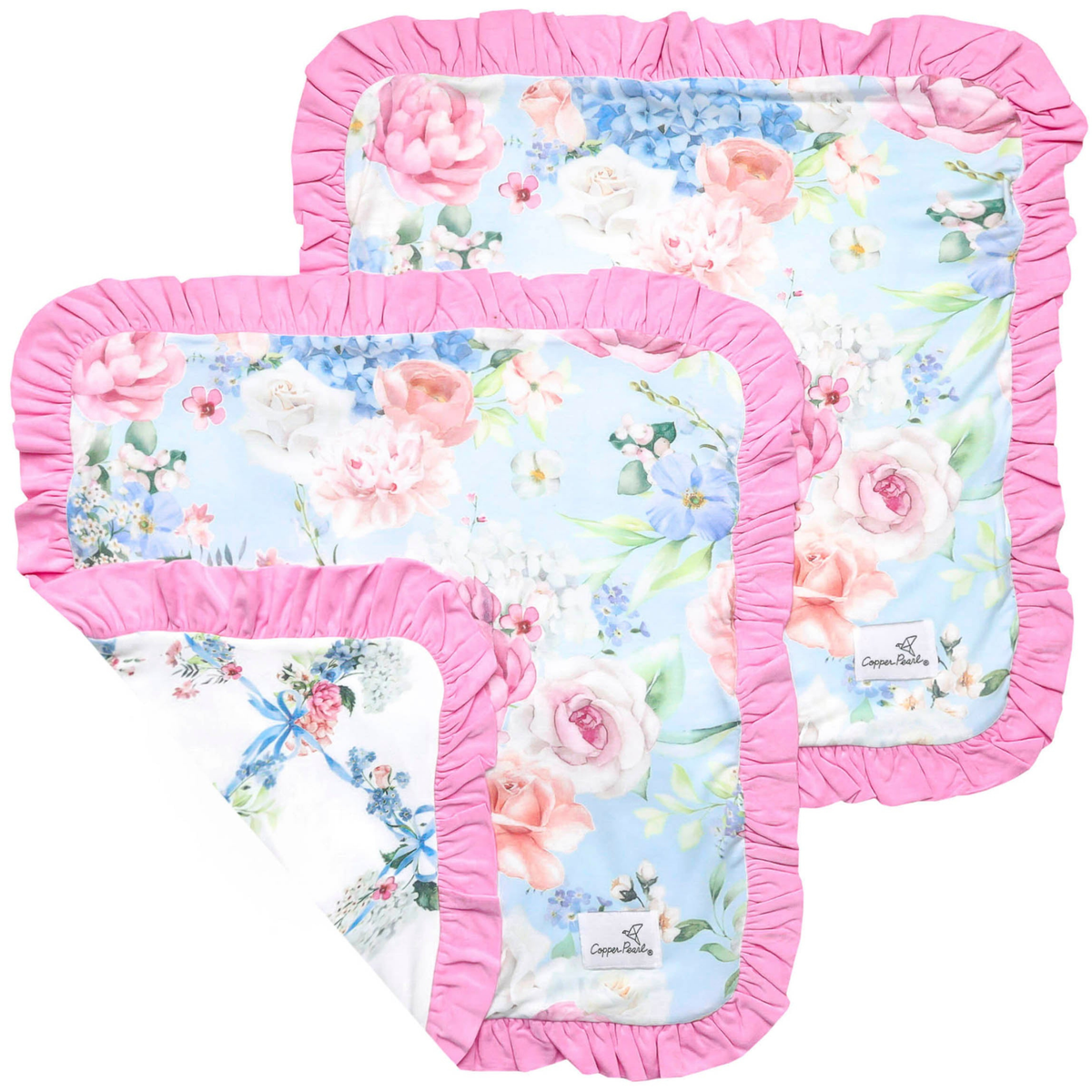 Copper Pearl Ruffled Security Blanket Set / Genevieve