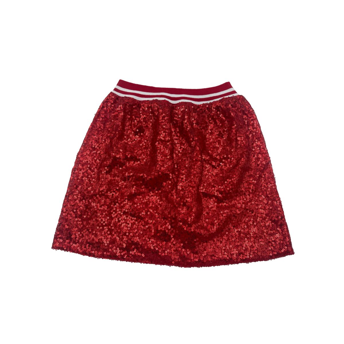 Red Sequin Mini Skirt